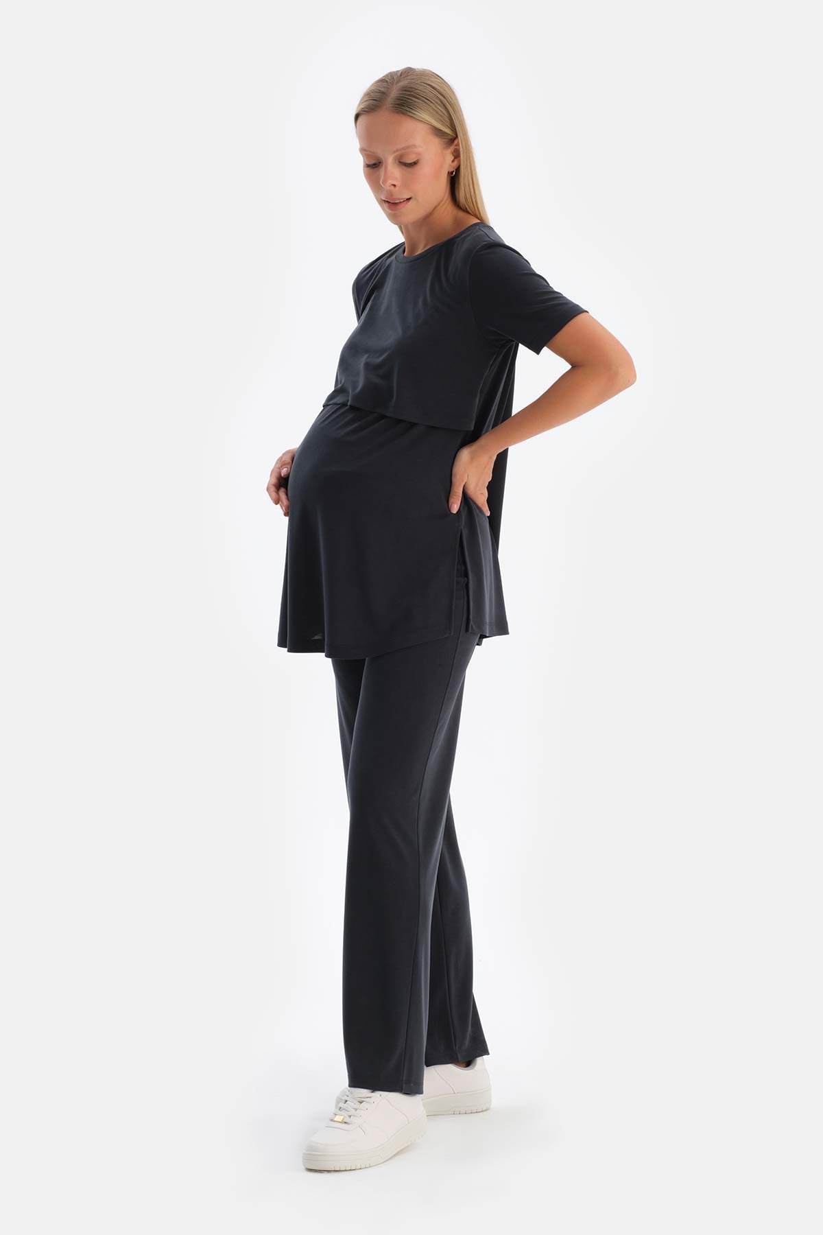 Black FUNCTIONAL MODAL MATERNITY T-SHIRT