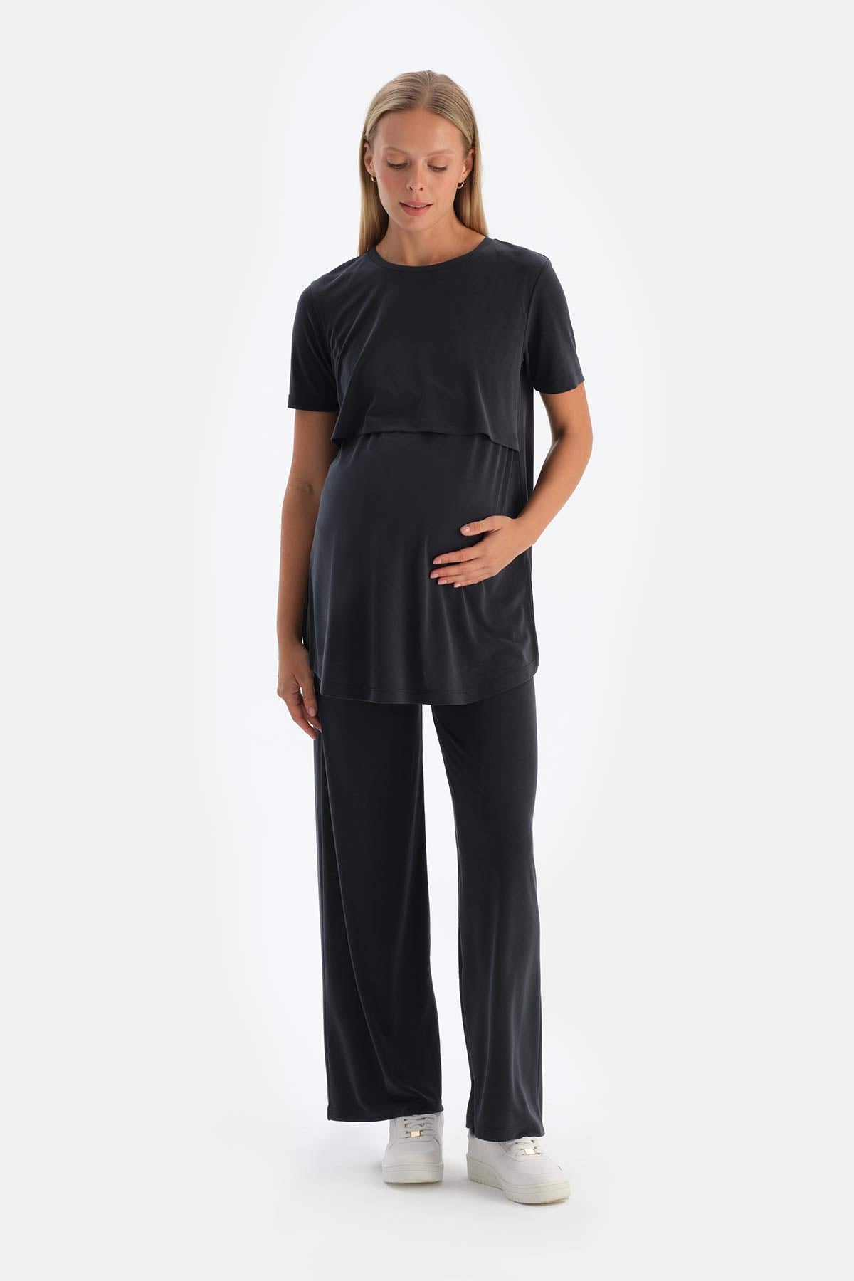 Black FUNCTIONAL MODAL MATERNITY T-SHIRT