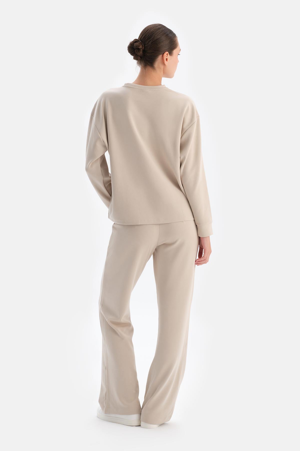 Cream BASIC MODAL SWEATSHIRT