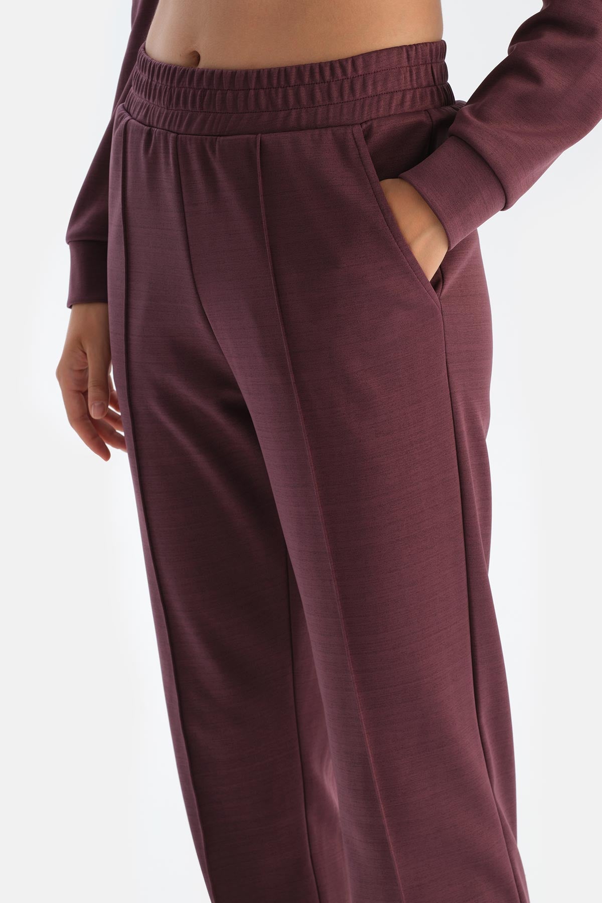 Damson RIBBED MODAL TROUSERS