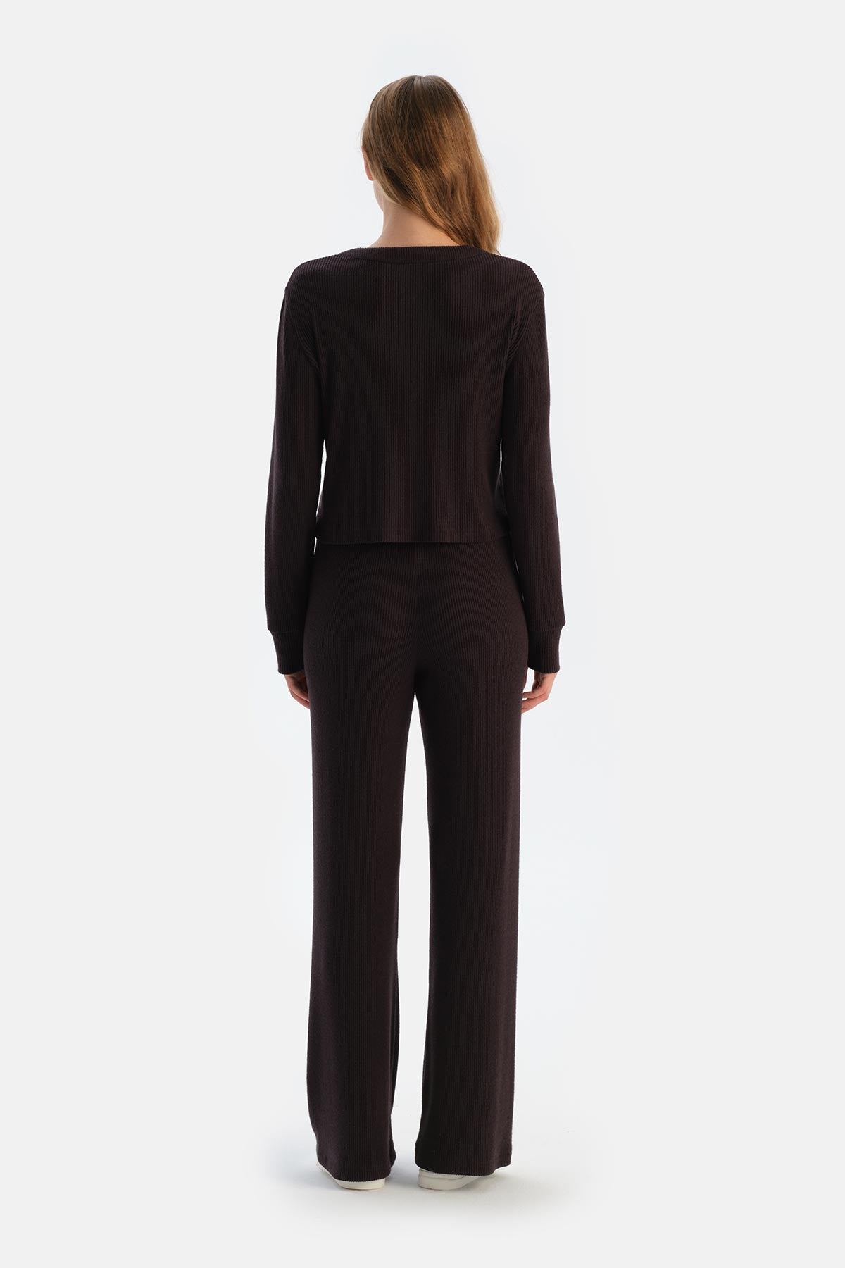 Koyu Kahve Bol Paça Kaşkorse Pantolon