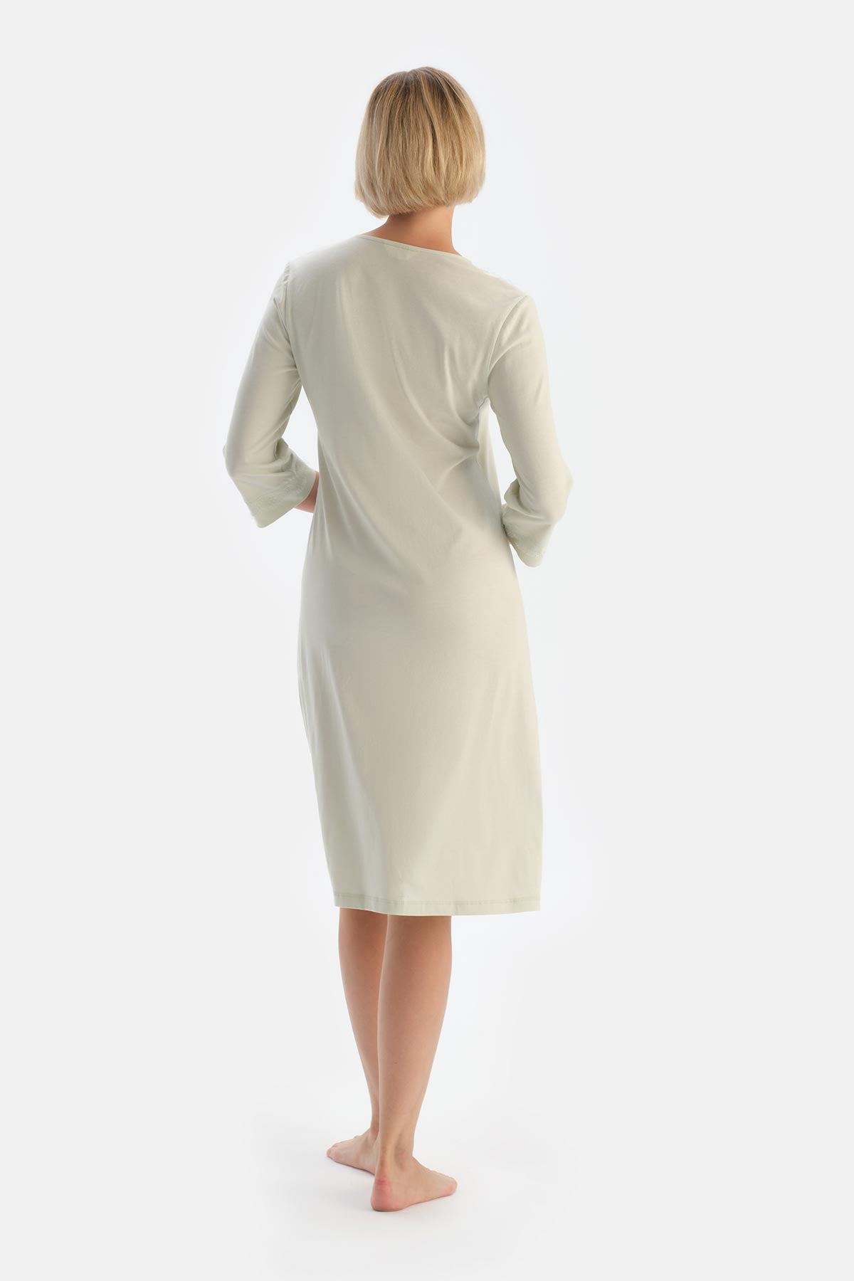 Mint Green LACE DETAIL LONG SLEEVE NIGHTIE