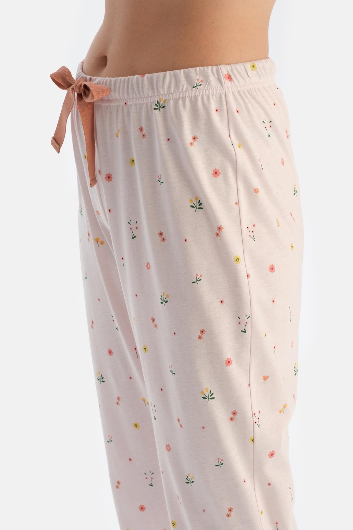 Ecru MICROPRINT SHIRT AND TROUSERS PAJAMA SET