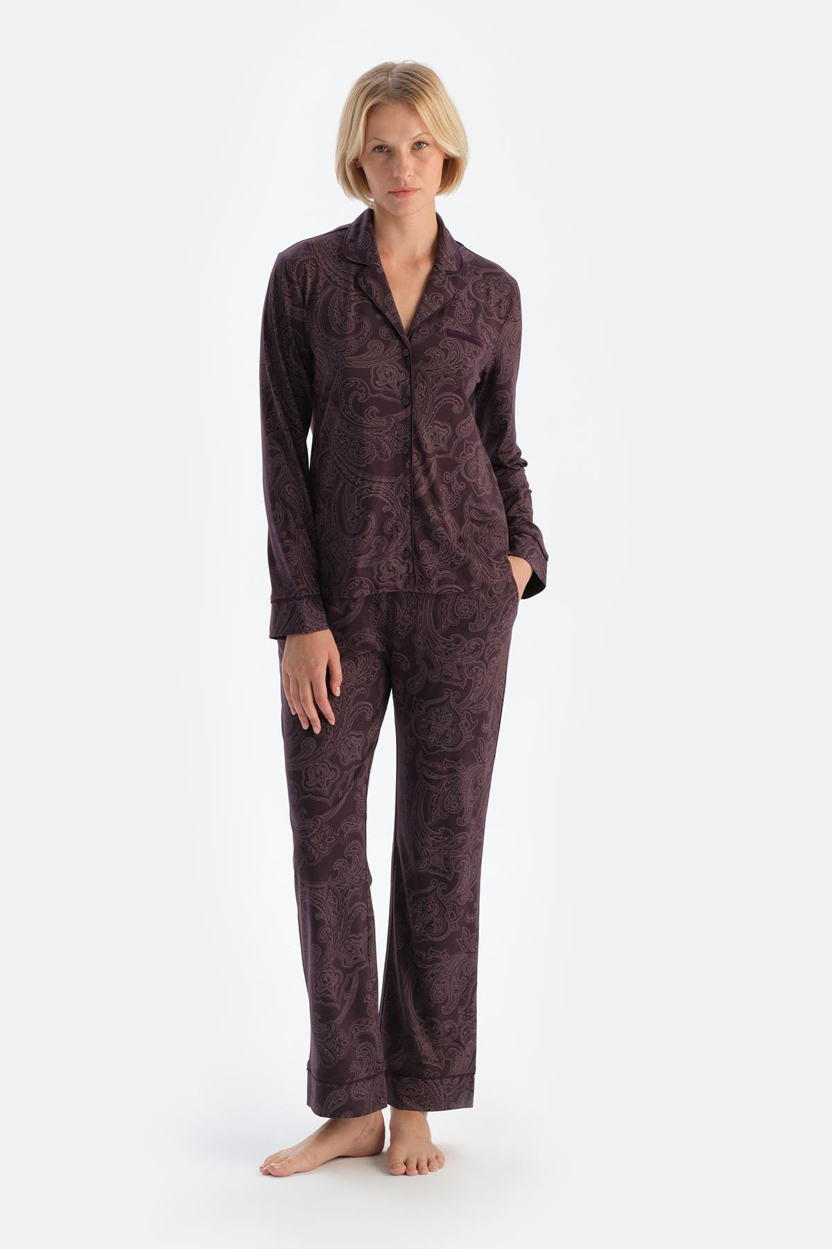 Damson COMBED MODAL SHIRT TROUSERS PAJAMA SET