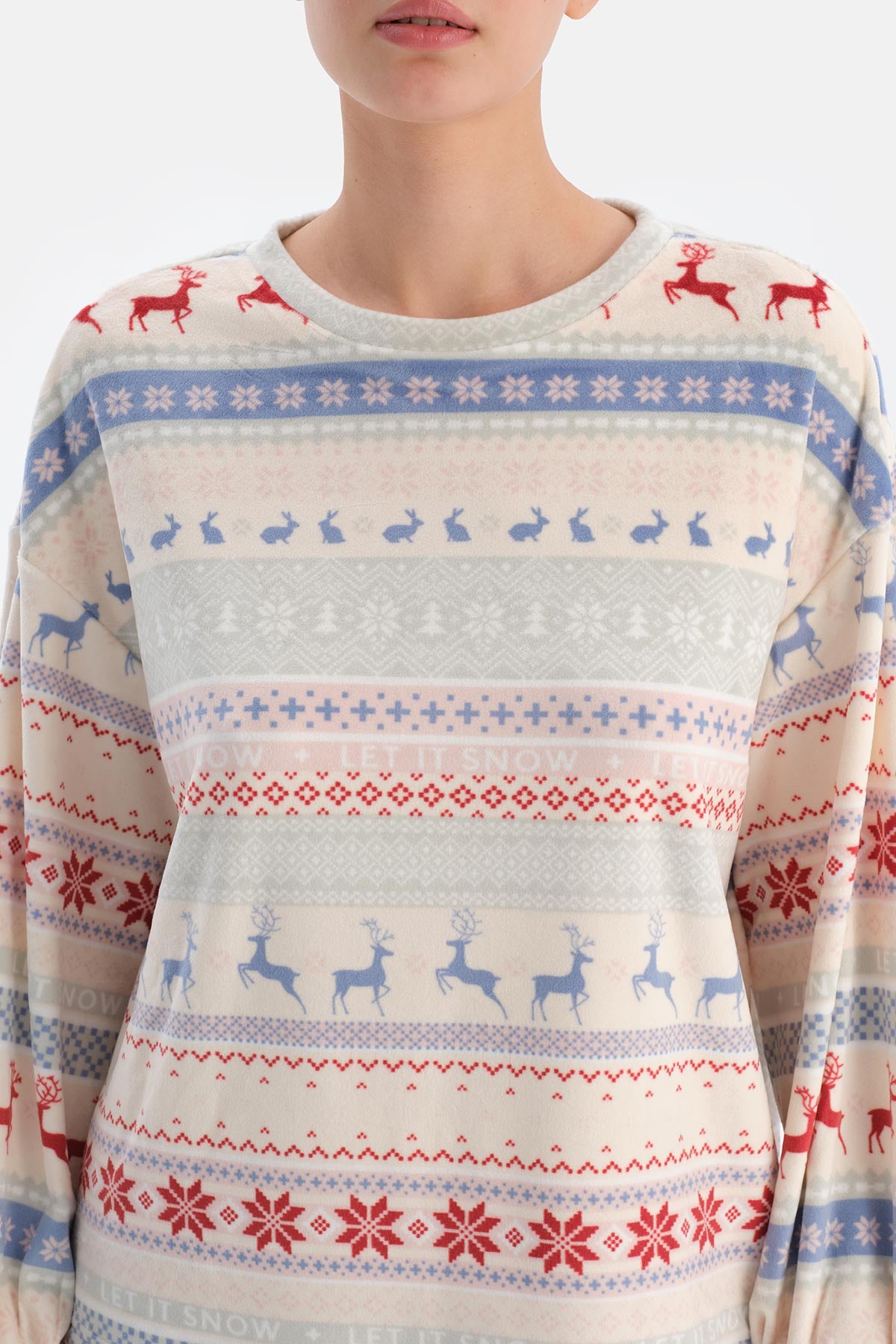 MULTICOLOR PRINTED VELVET PAJAMA SET