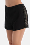 Black LACE DETAILED SATIN BRIDE CAMISOLE SUIT