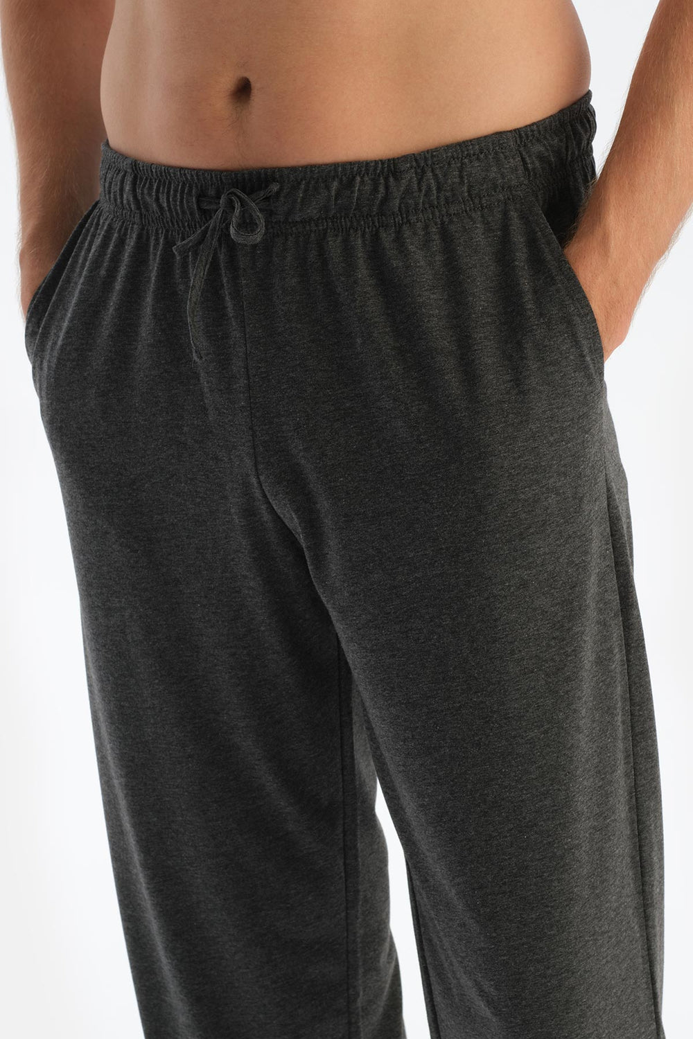 Grey Melange RAGLAN SLEEVE T-SHIRT TROUSERS PAJAMA SET