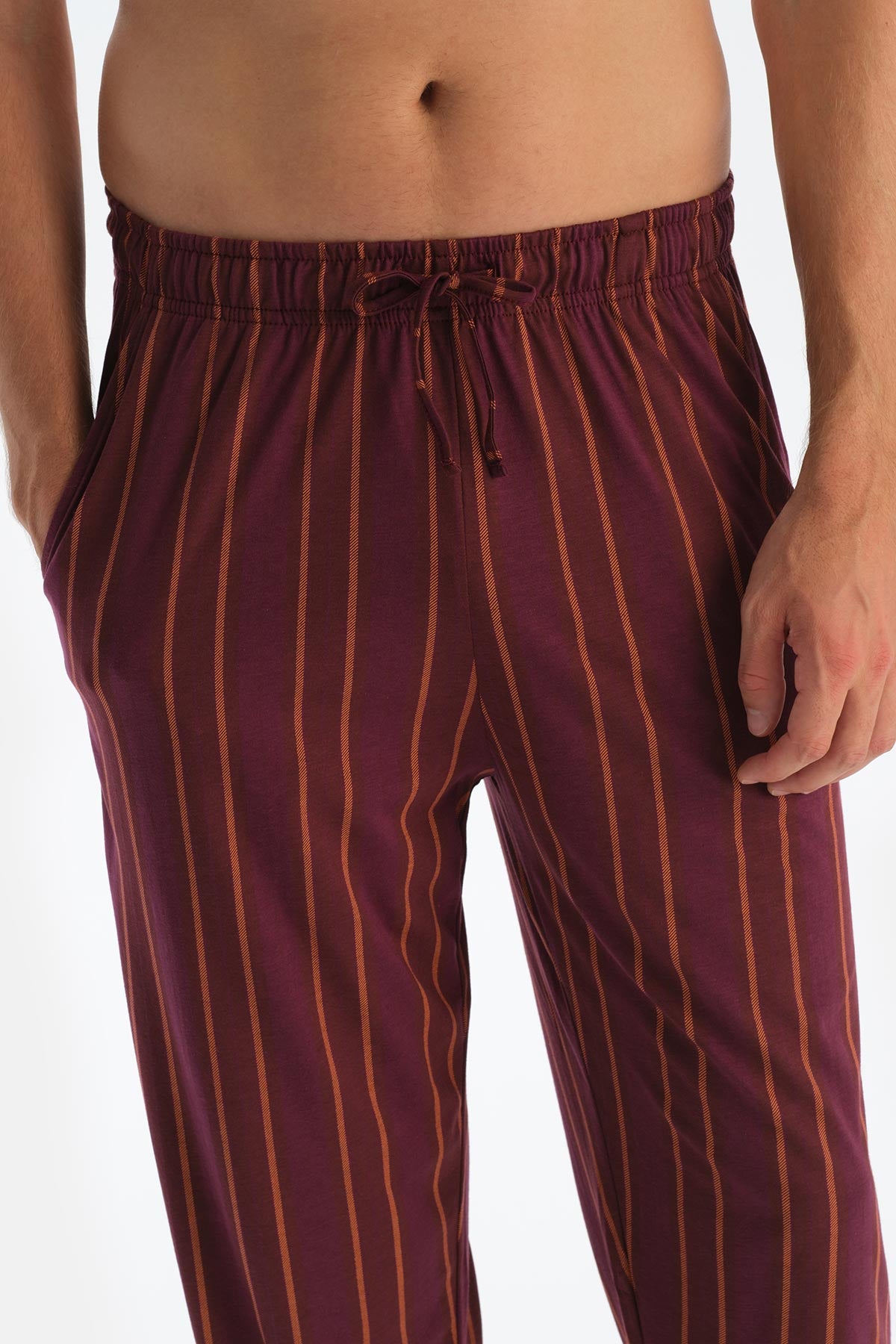 Bordeaux STRIPED LONG SLEEVE SHIRT TROUSERS PAJAMA SET
