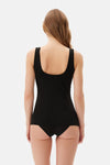 Black BASIC MODAL SQUARE COLLAR TANKTOP