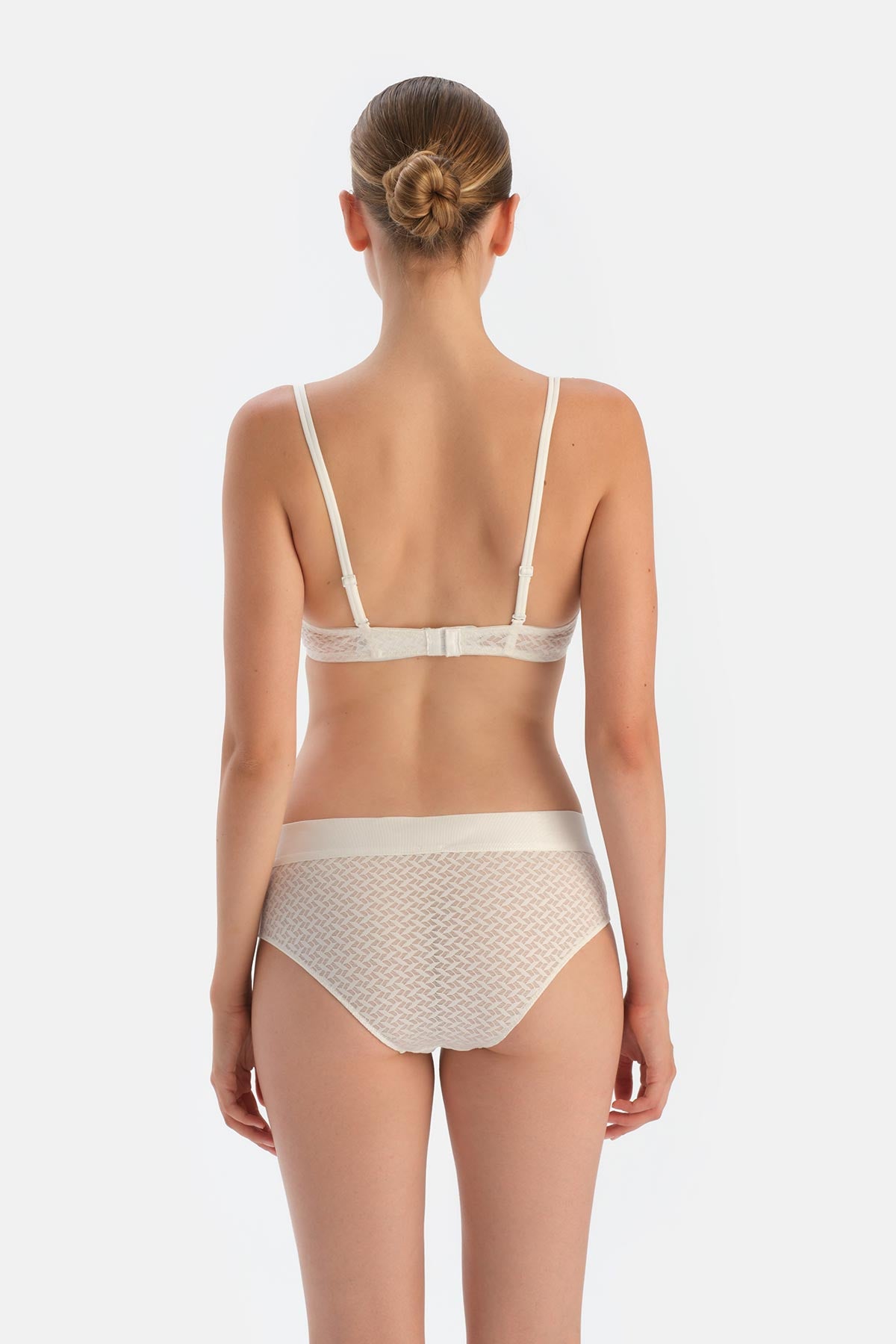 Off White PREMIUM LACE AND RUBBER DETAIL HIPSTER PANTIES