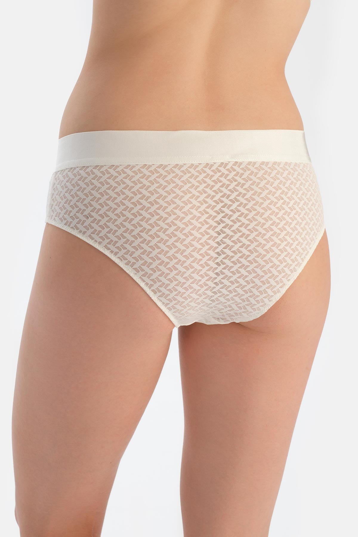 Off White PREMIUM LACE AND RUBBER DETAIL HIPSTER PANTIES
