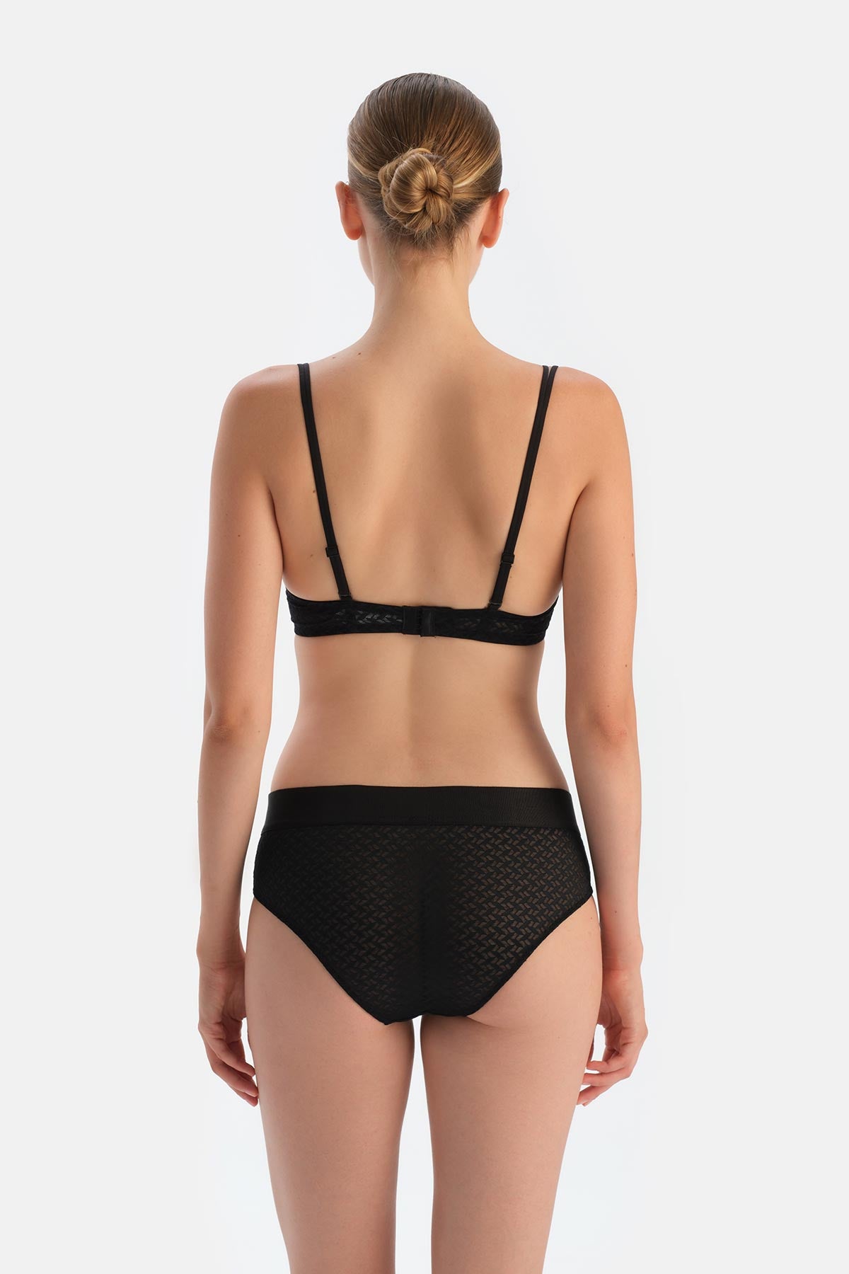 Black PREMIUM LACE AND RUBBER DETAIL HIPSTER PANTIES