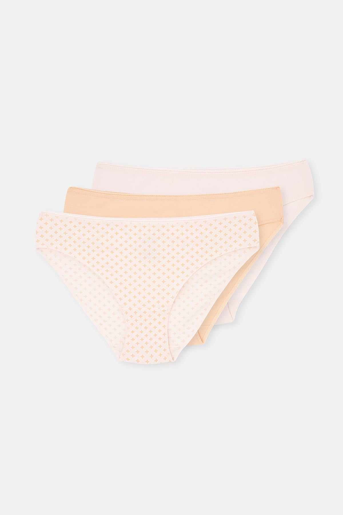 Light Salmon-Soft Pink 3-PACK PATTERNED BRIEF PANTIES