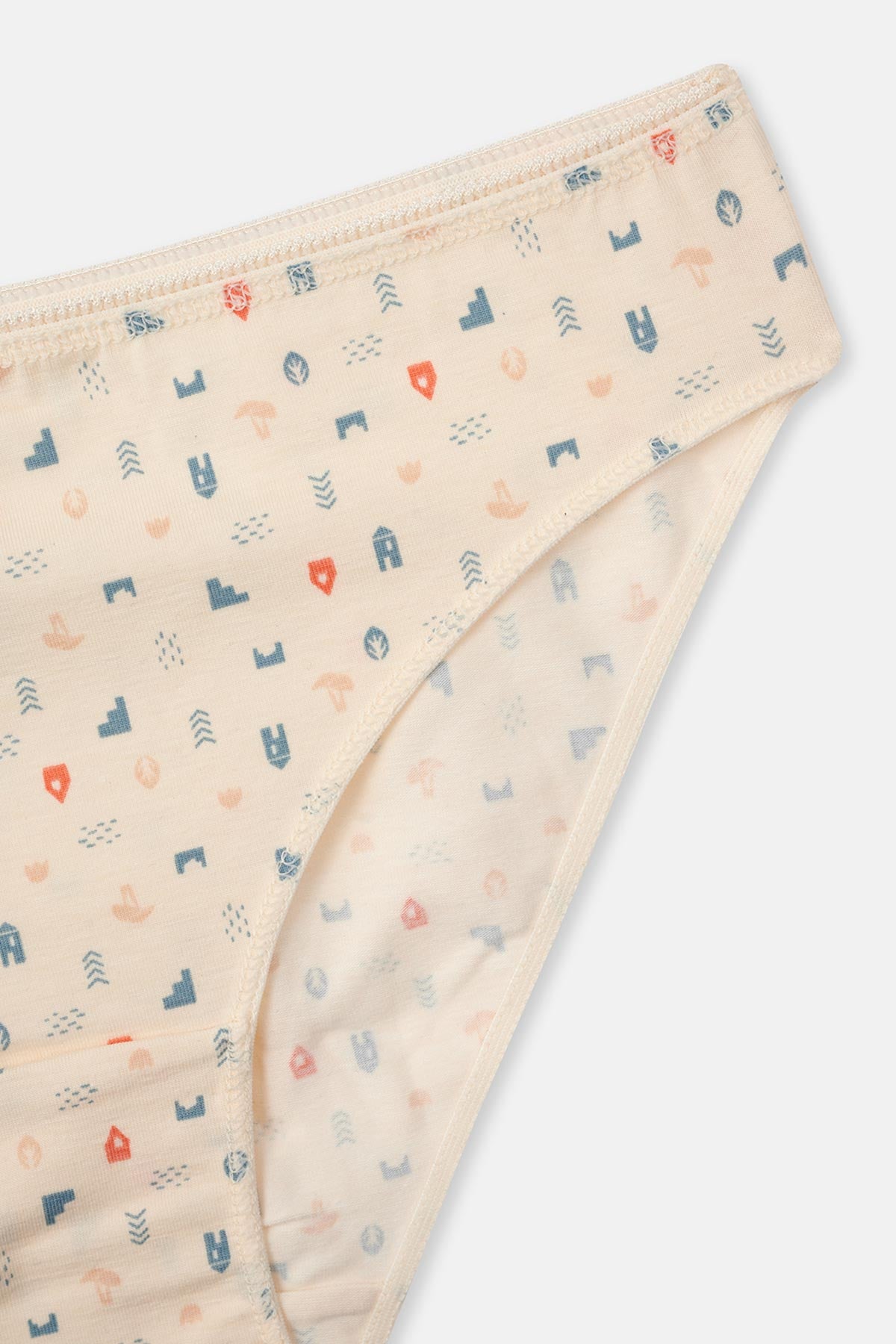 Ecru-Gray Blue-Powder 3-PACK PATTERNED BRIEF PANTIES