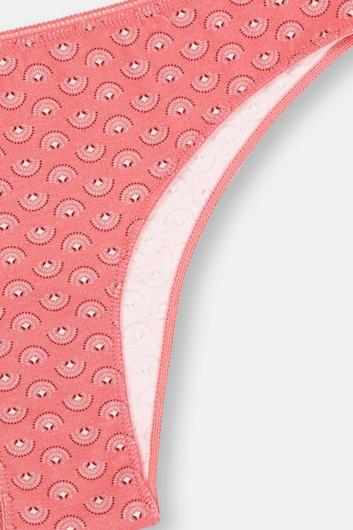 Mürdüm-Pembe-Turkuaz Kadın 3'Lü Desenli Brazilian Külot