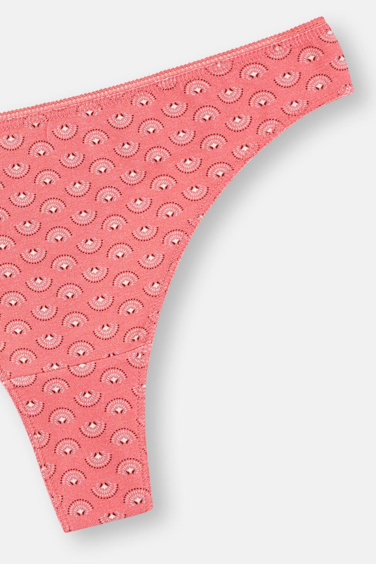 Maroon-Pink-Turquoise 3-PACK PATTERNED THONG PANTIES