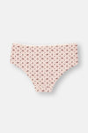 Ecru-Red-Milky Coffee 3-PACK PATTERNED HIPSTER PANTIES
