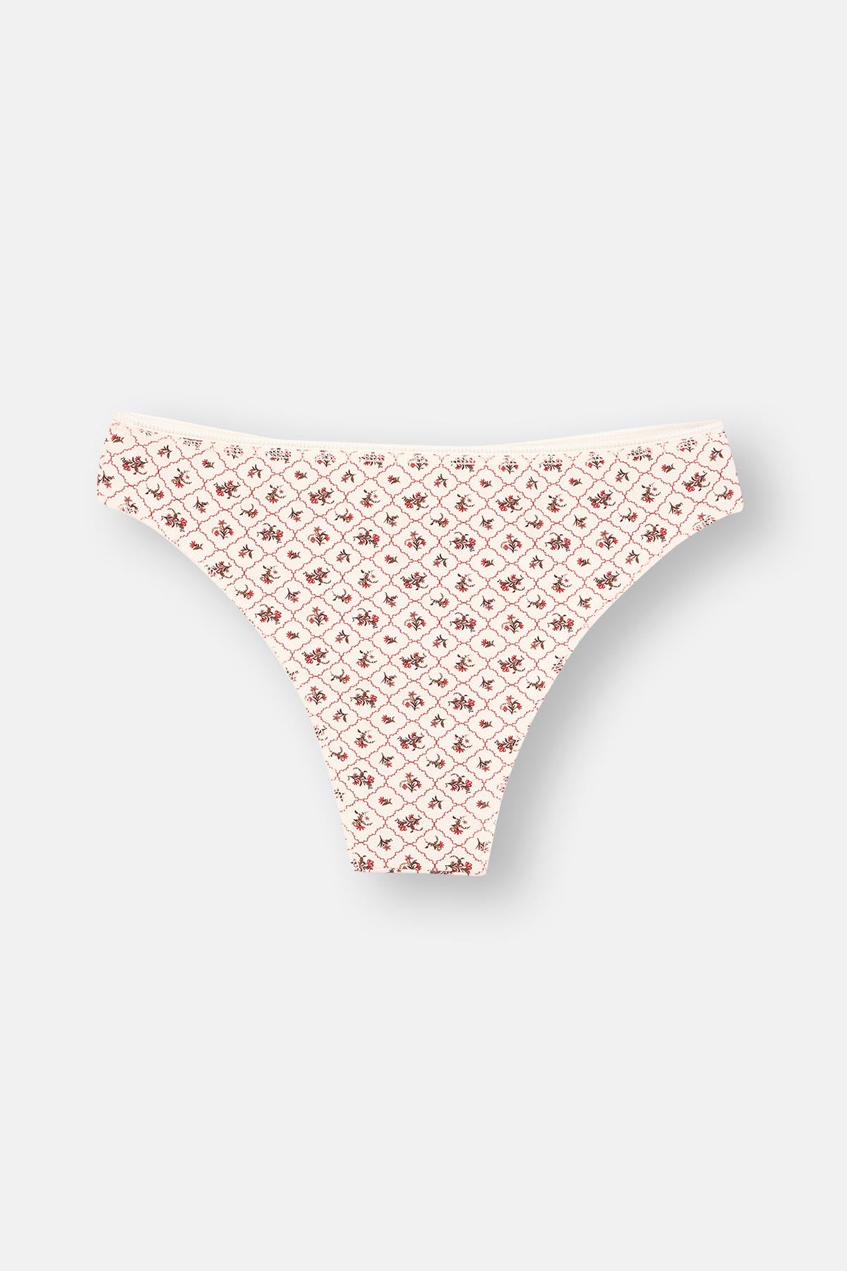 Ecru-Red-Milky Coffee 3-PACK PATTERNED BRAZILIAN PANTIES