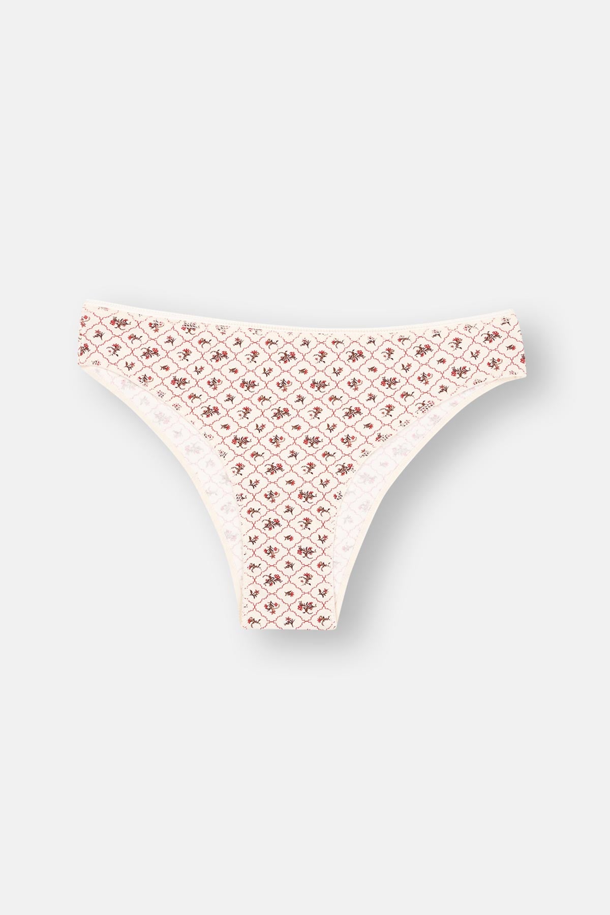Ecru-Red-Milky Coffee 3-PACK PATTERNED BRAZILIAN PANTIES