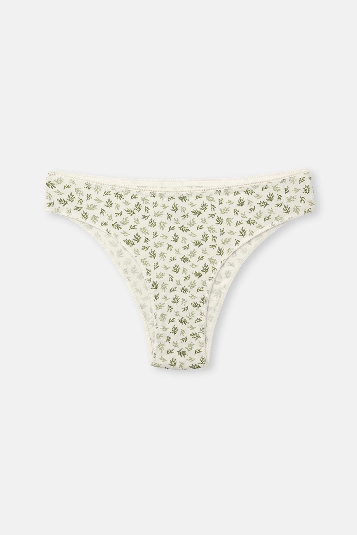 Green-Ecru 3-PACK PATTERNED BRAZILIAN PANTIES