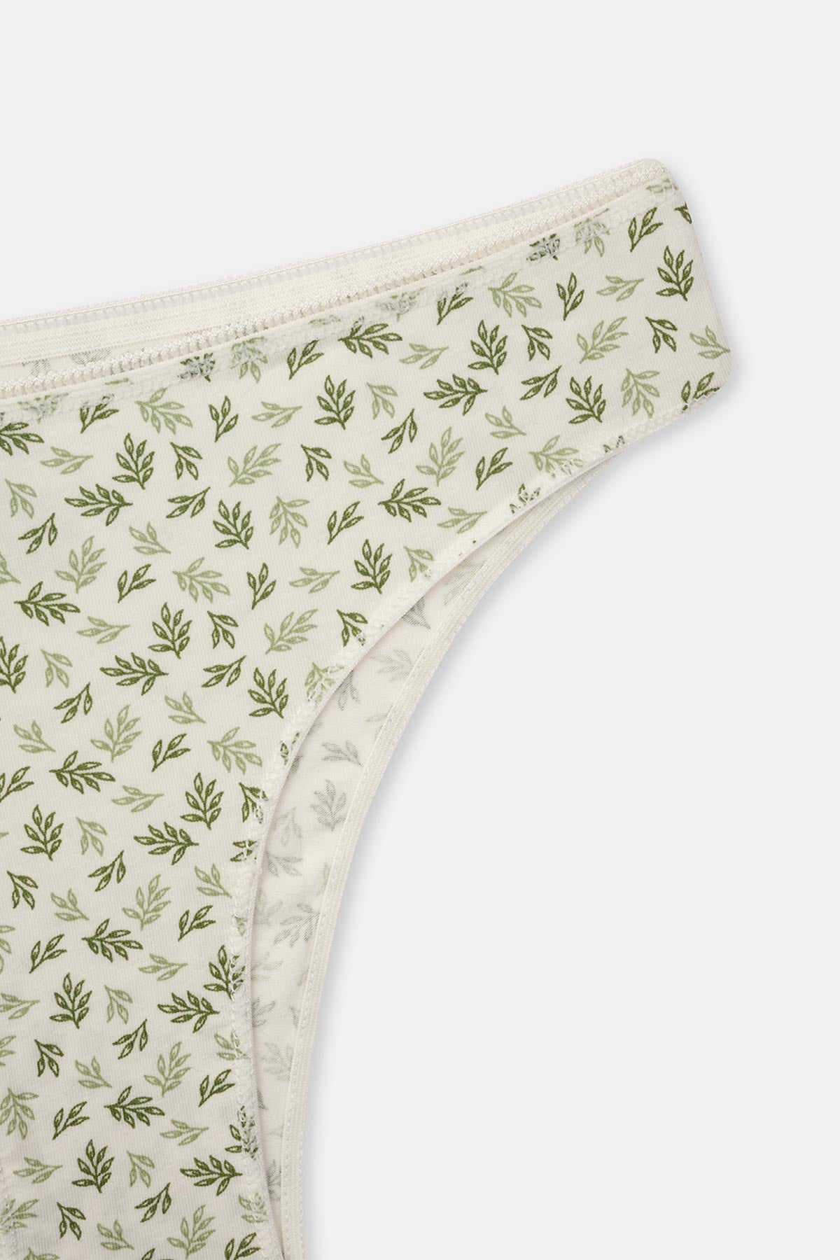 Green-Ecru 3-PACK PATTERNED BRAZILIAN PANTIES