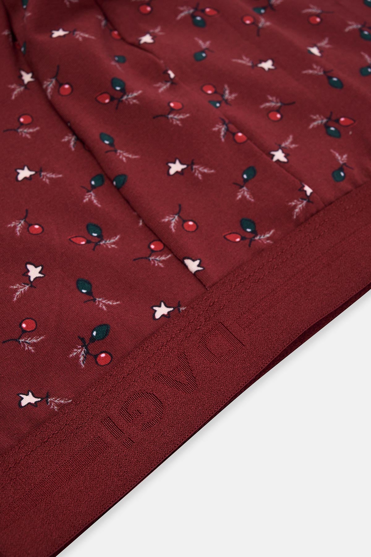 Bordo-Siyah 3'Lü Desenli Pamuk Boxer