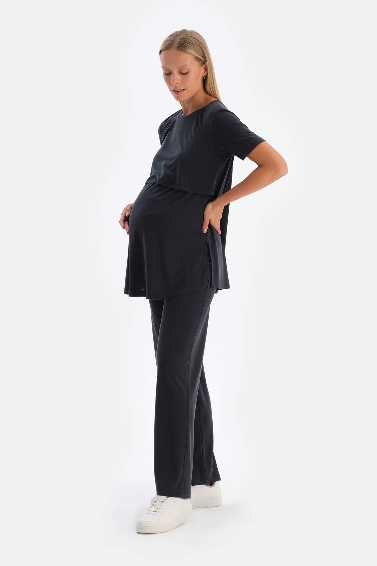 Black MODAL MATERNITY PANTS