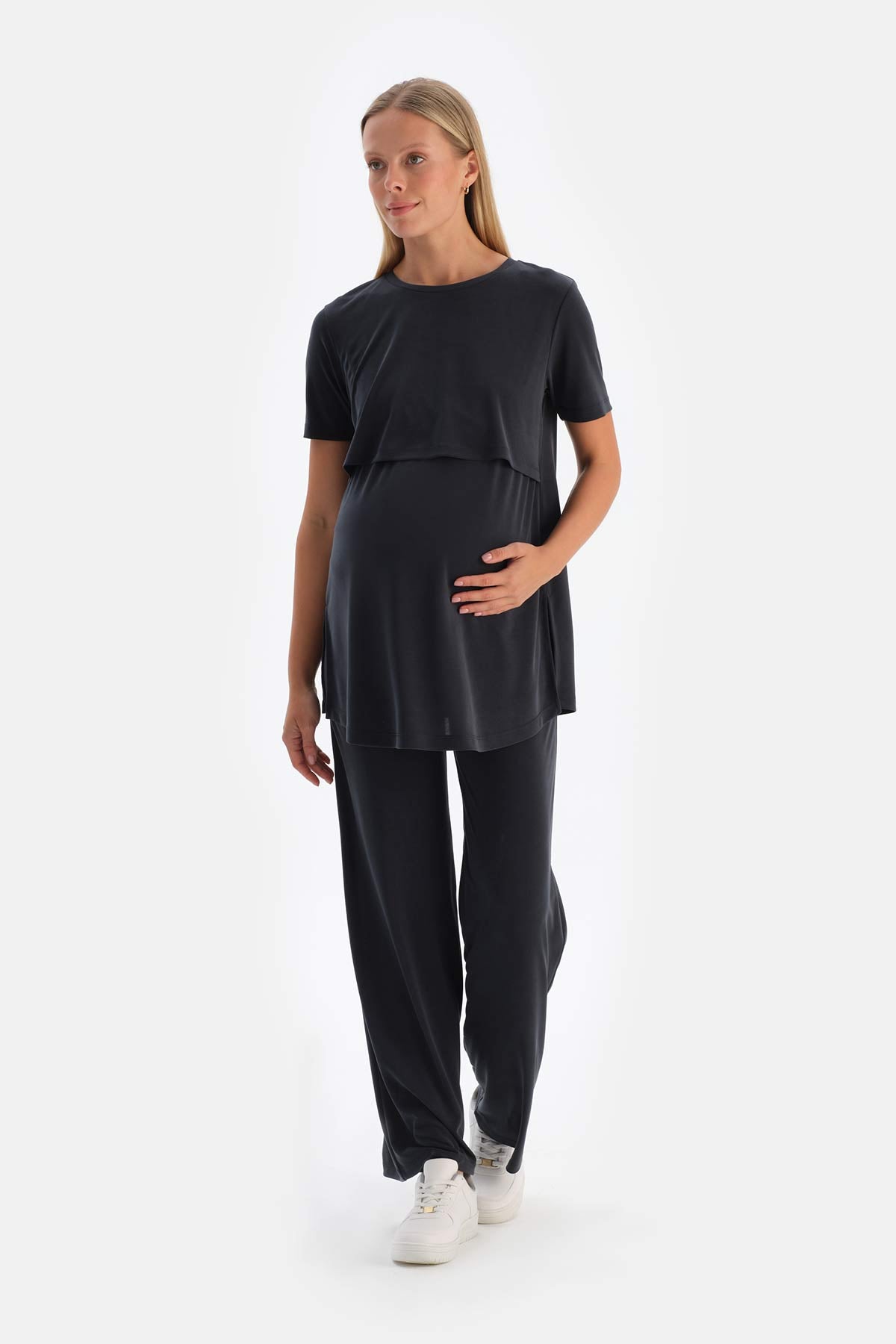Black MODAL MATERNITY PANTS