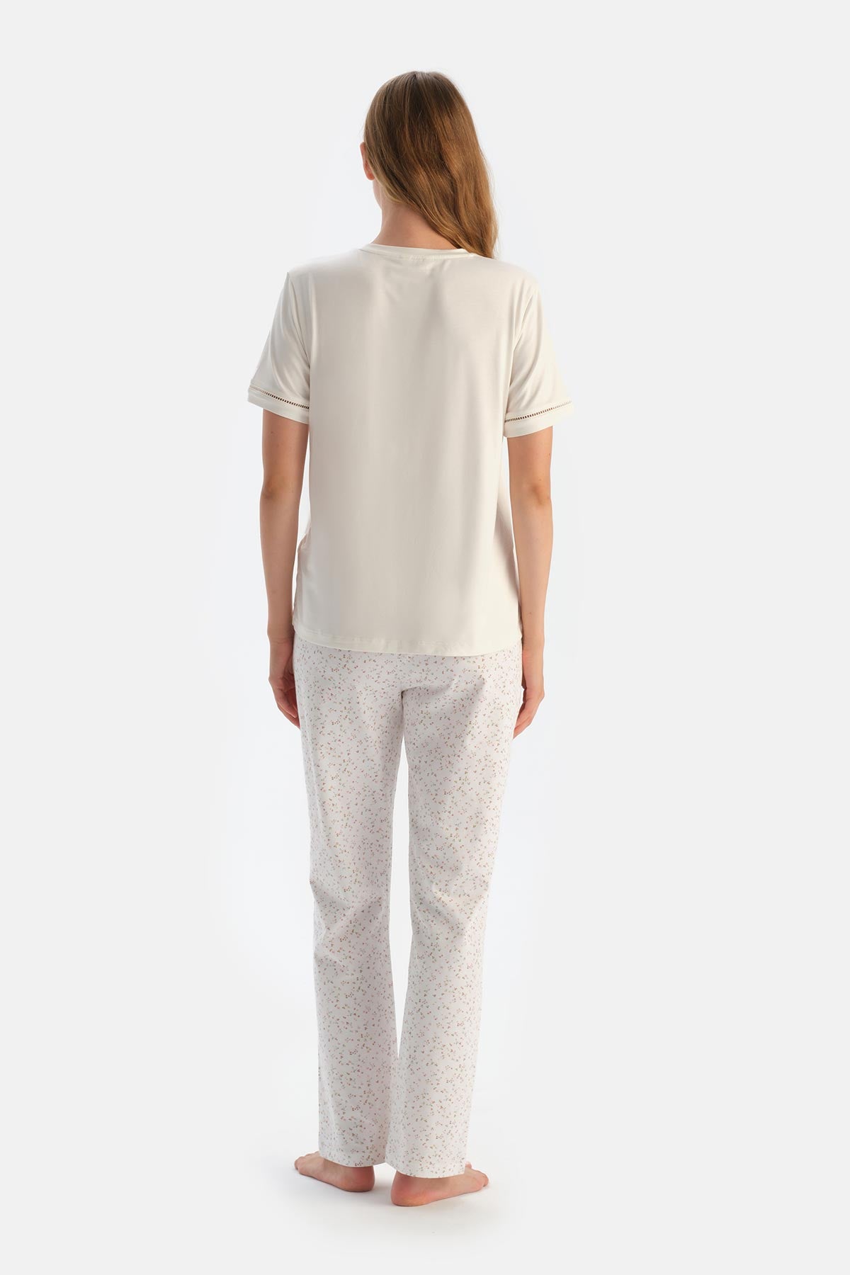 Ecru-Pink 2-PACK FLOWER PATTERNED SUPREME TROUSERS