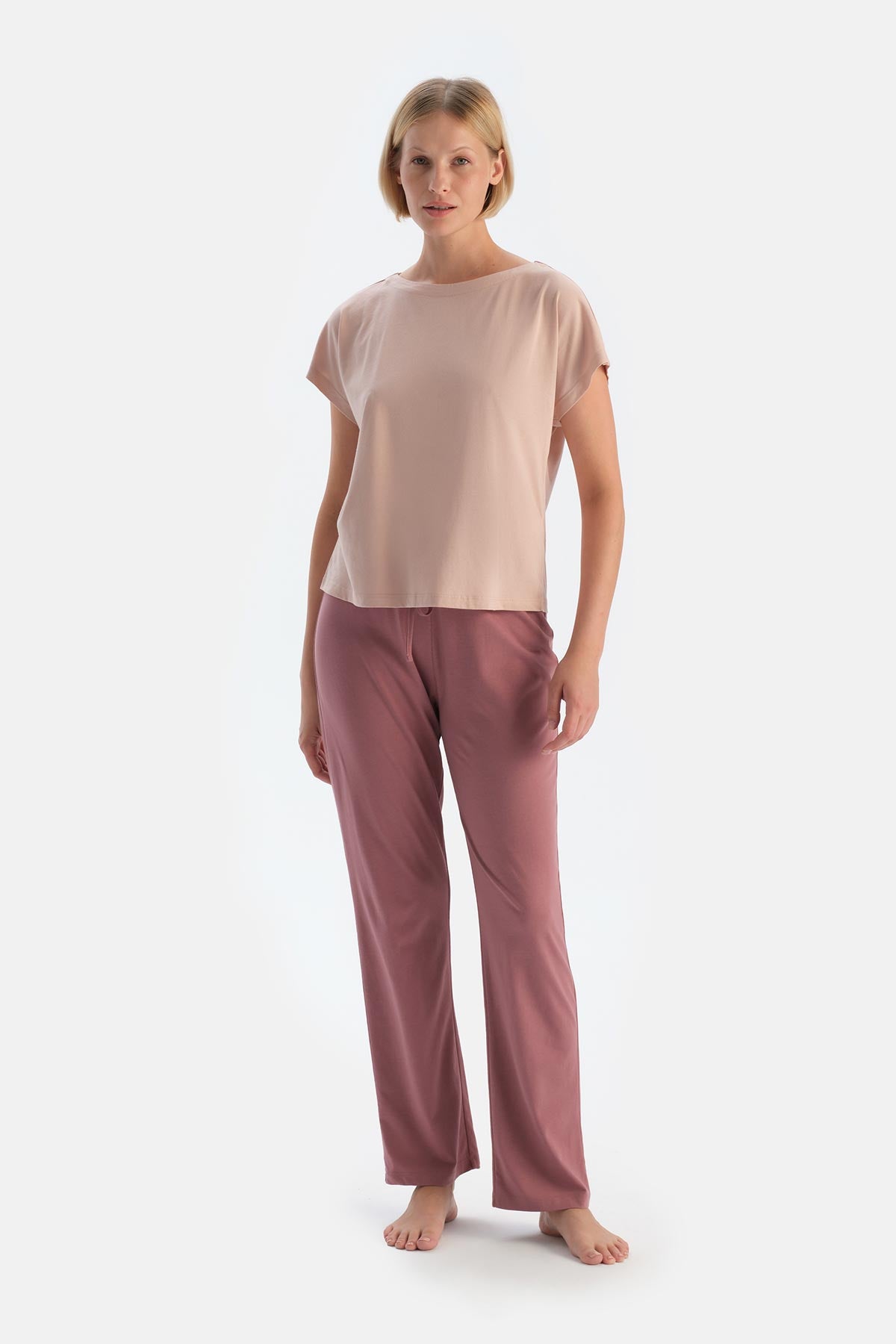 Ecru-Pink 2-PACK FLOWER PATTERNED SUPREME TROUSERS