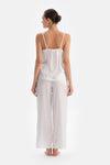 White LACE DETAILED SATIN BRIDE TROUSERS