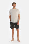 Ecru CREW NECK SHORT SLEEVE T-SHIRT PAJAMA SET WITH PATTERNED SHORTS