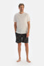 Ecru CREW NECK SHORT SLEEVE T-SHIRT PAJAMA SET WITH PATTERNED SHORTS