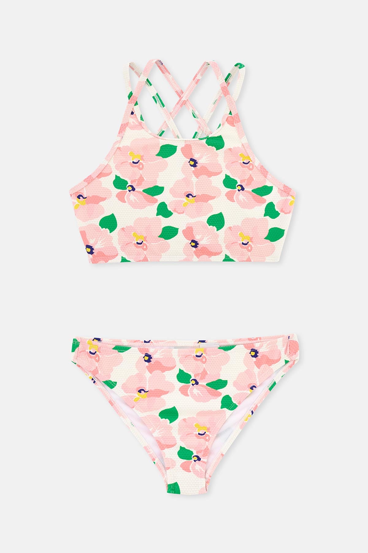 Pink HALTER COLLAR BIKINI SET