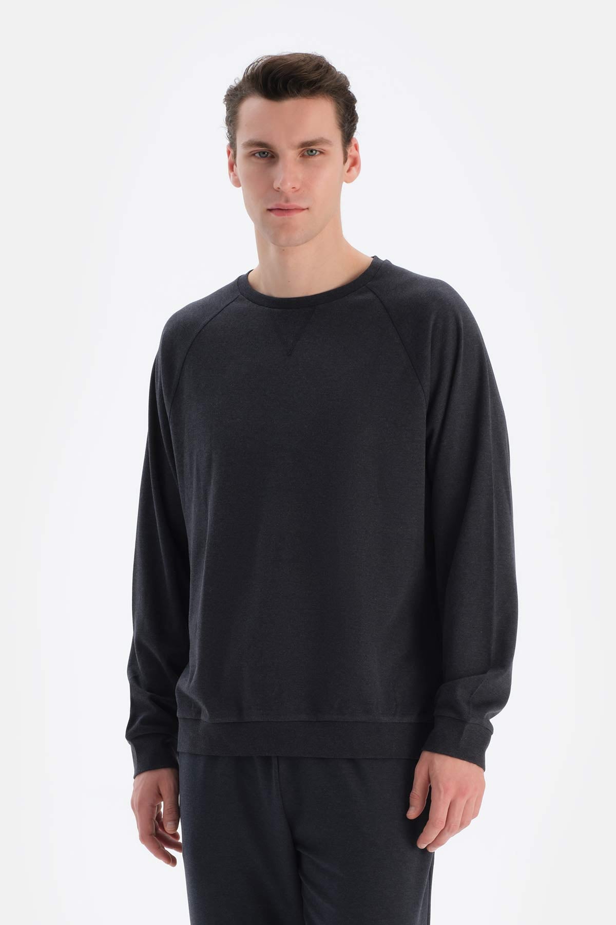 Smoke RIB DETAILED CREW-NECK EVERFRESH SWEATSHIRT