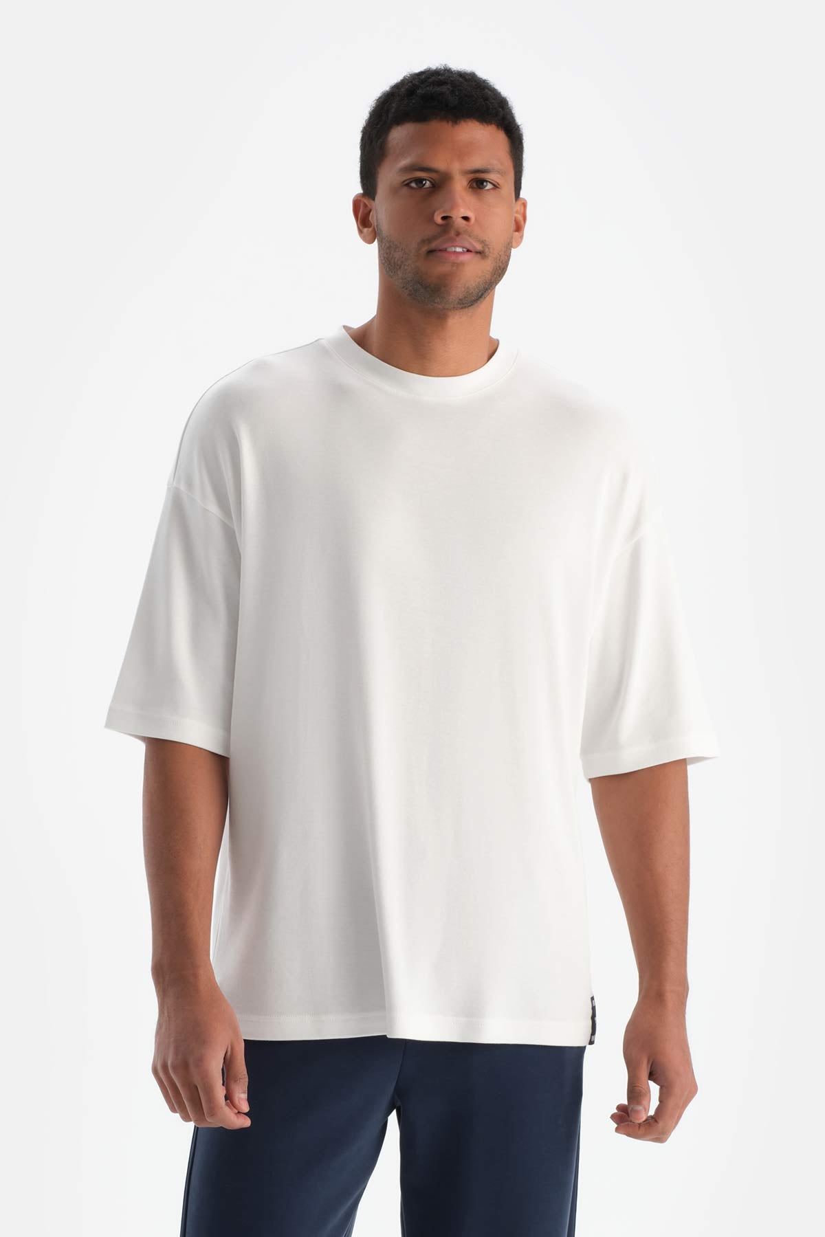 Kırık Beyaz Dagi Active Kırık Erkek Okyanus Baskılı Modal Tişört