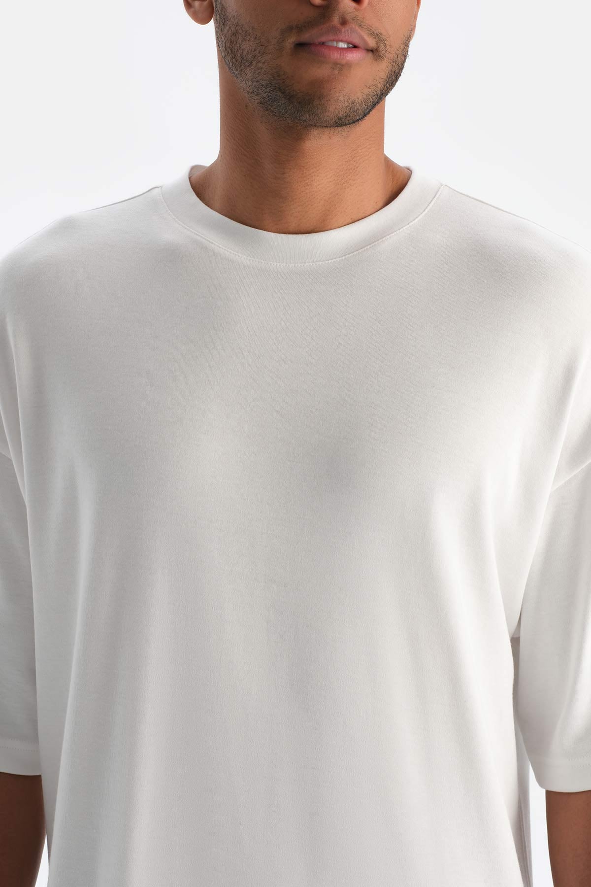 Kırık Beyaz Dagi Active Kırık Erkek Okyanus Baskılı Modal Tişört