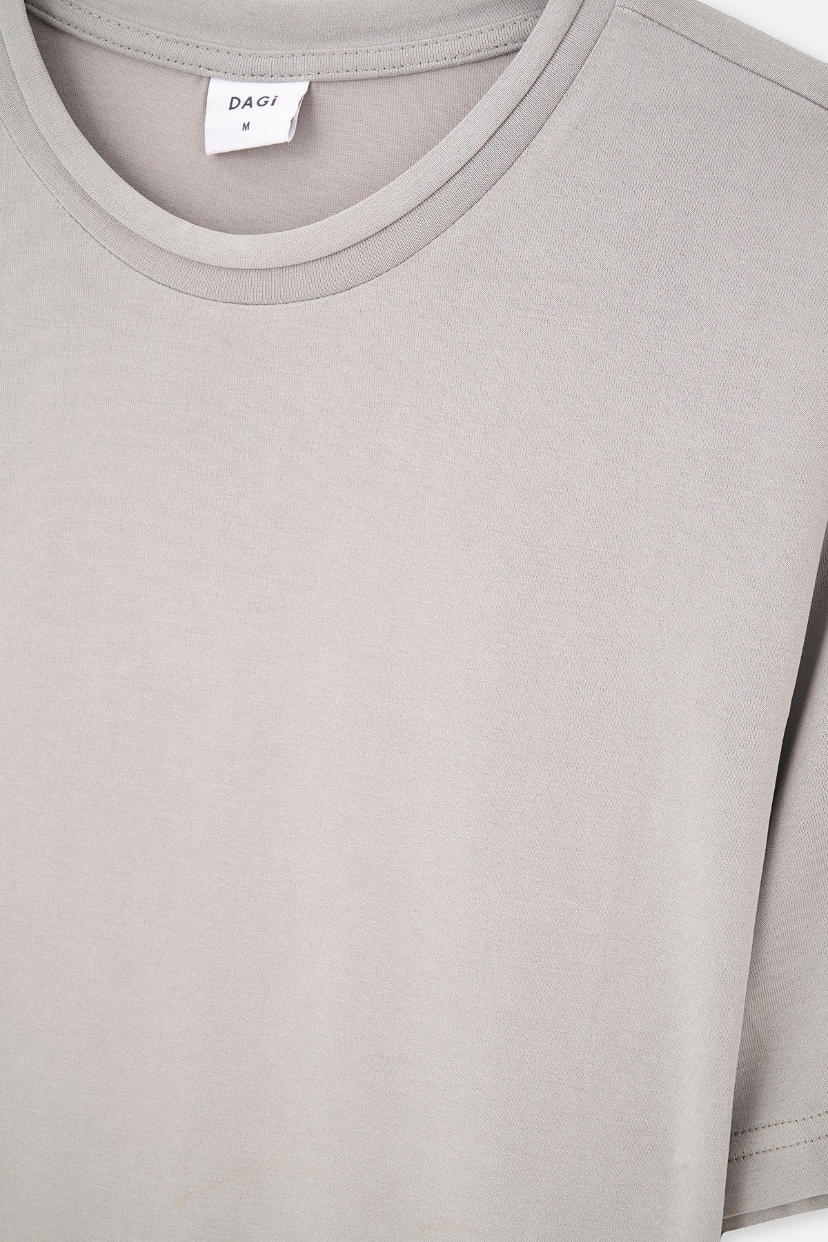 Gri Bisiklet Yaka Kısa Kollu Regular Tişört