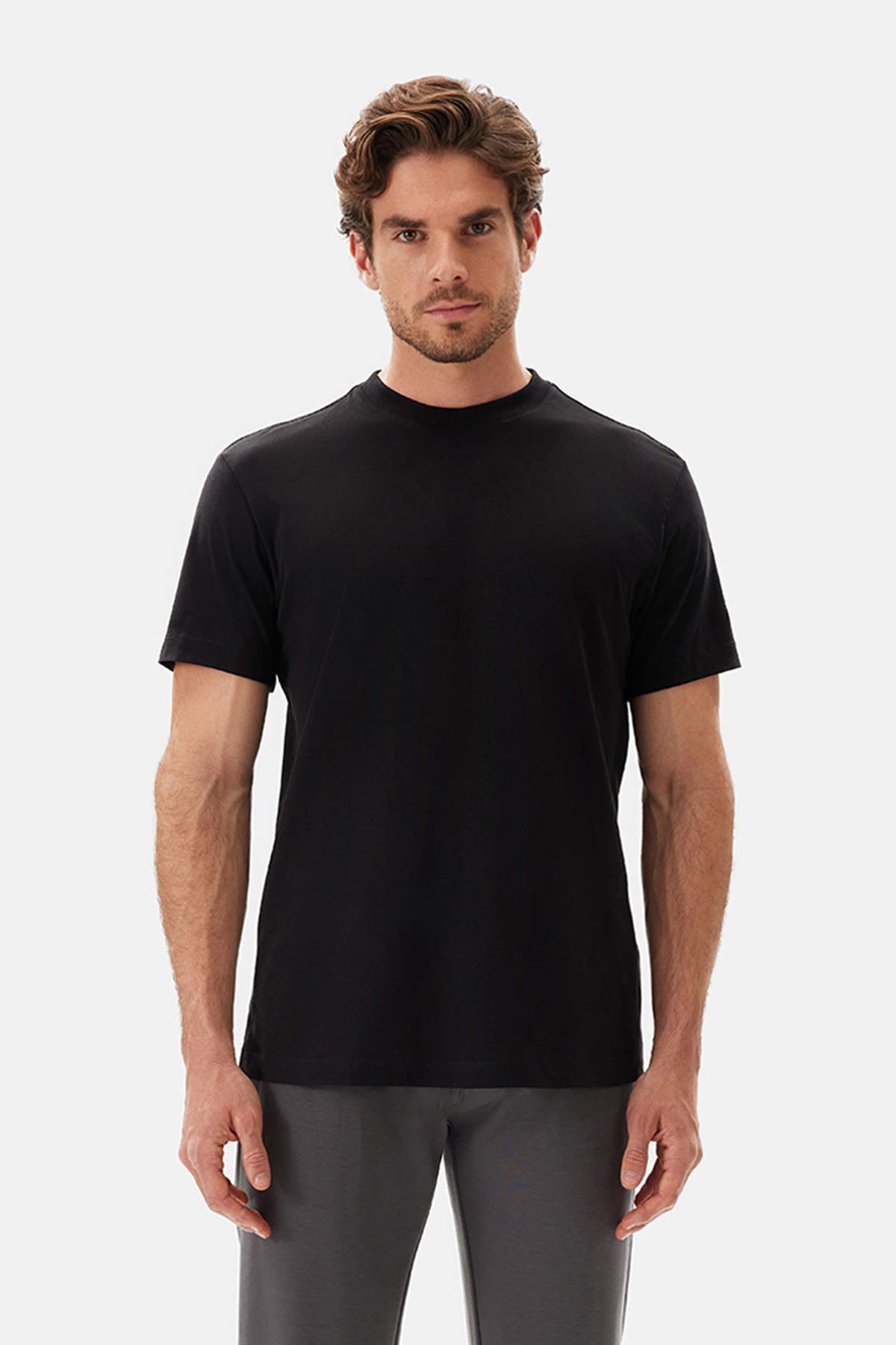 Black WOVEN STRIPED TROUSERS