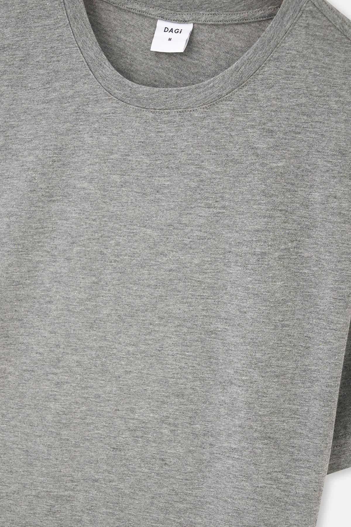 Gri Melanj Bisiklet Yaka Kısa Kollu Süprem Tişört