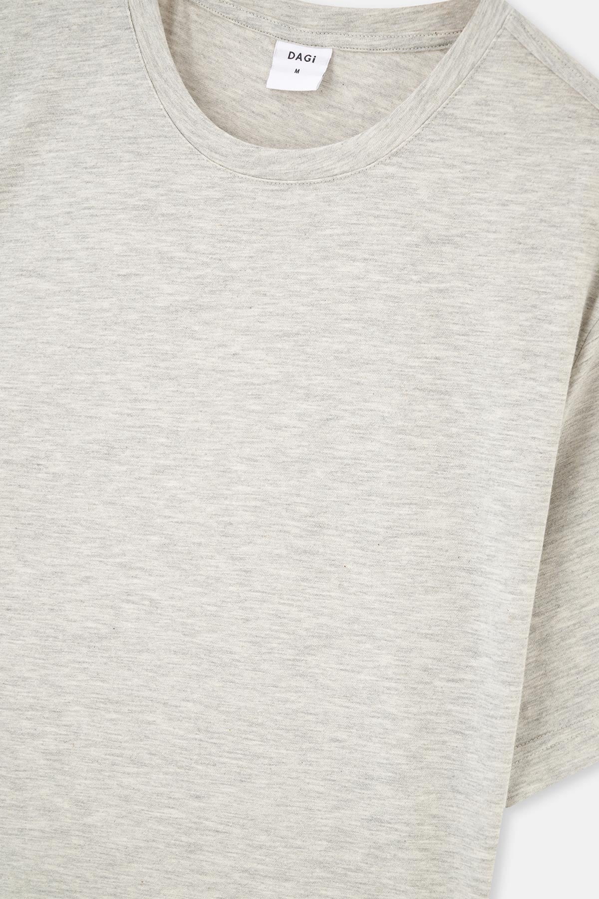 Kar Melanj Bisiklet Yaka Kısa Kollu Süprem Tişört