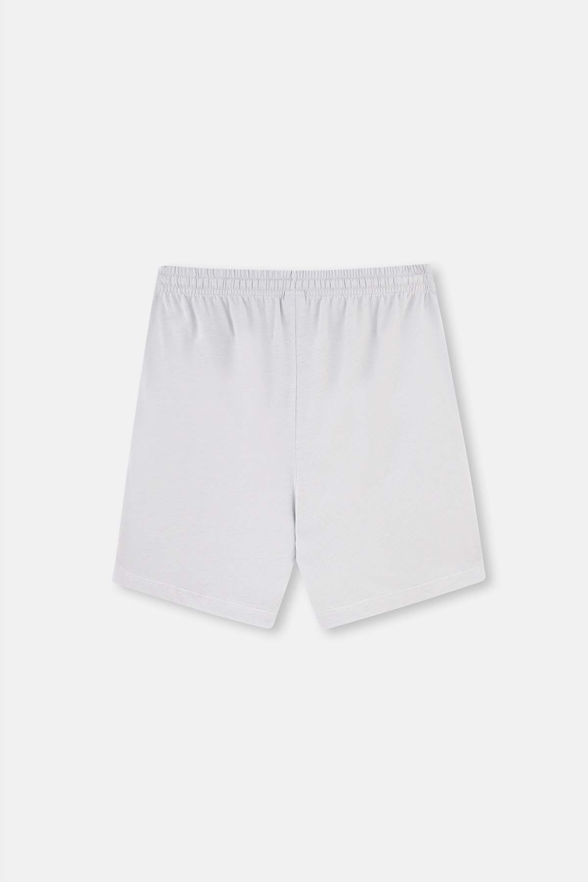 Gri-Indigo Indıgo- Pamuk Modal Ikili Örme Şort