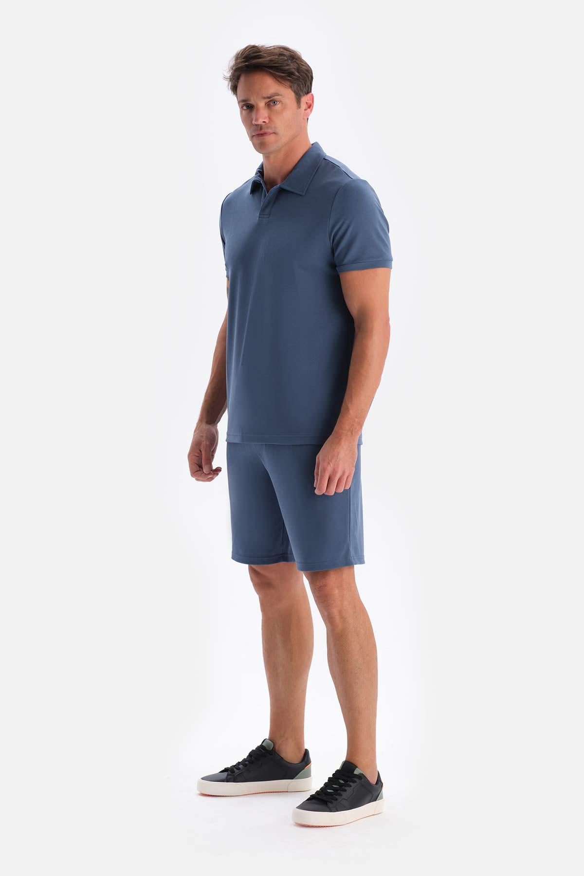 Indigo MODAL PIQUE SHORTS WITH POCKETS