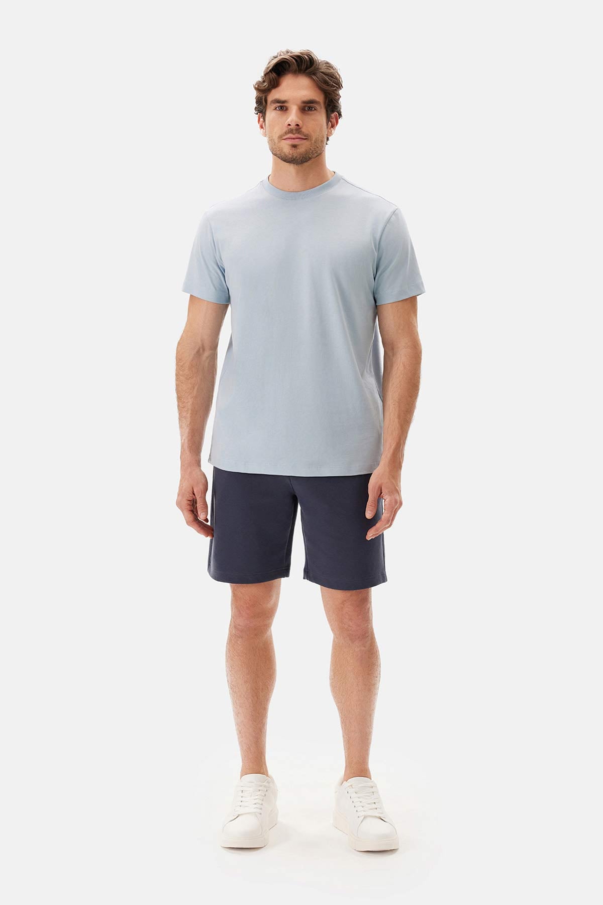 Lacivert Cepli Bağcıklı Şort