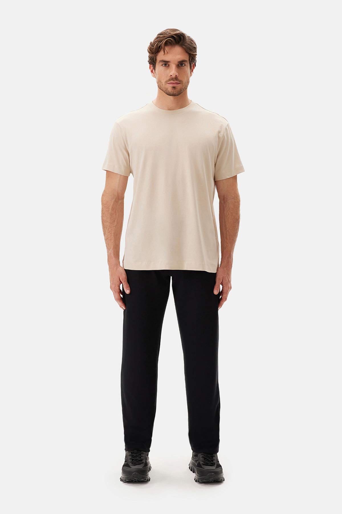 Black FLAT LEG SWEATPANTS