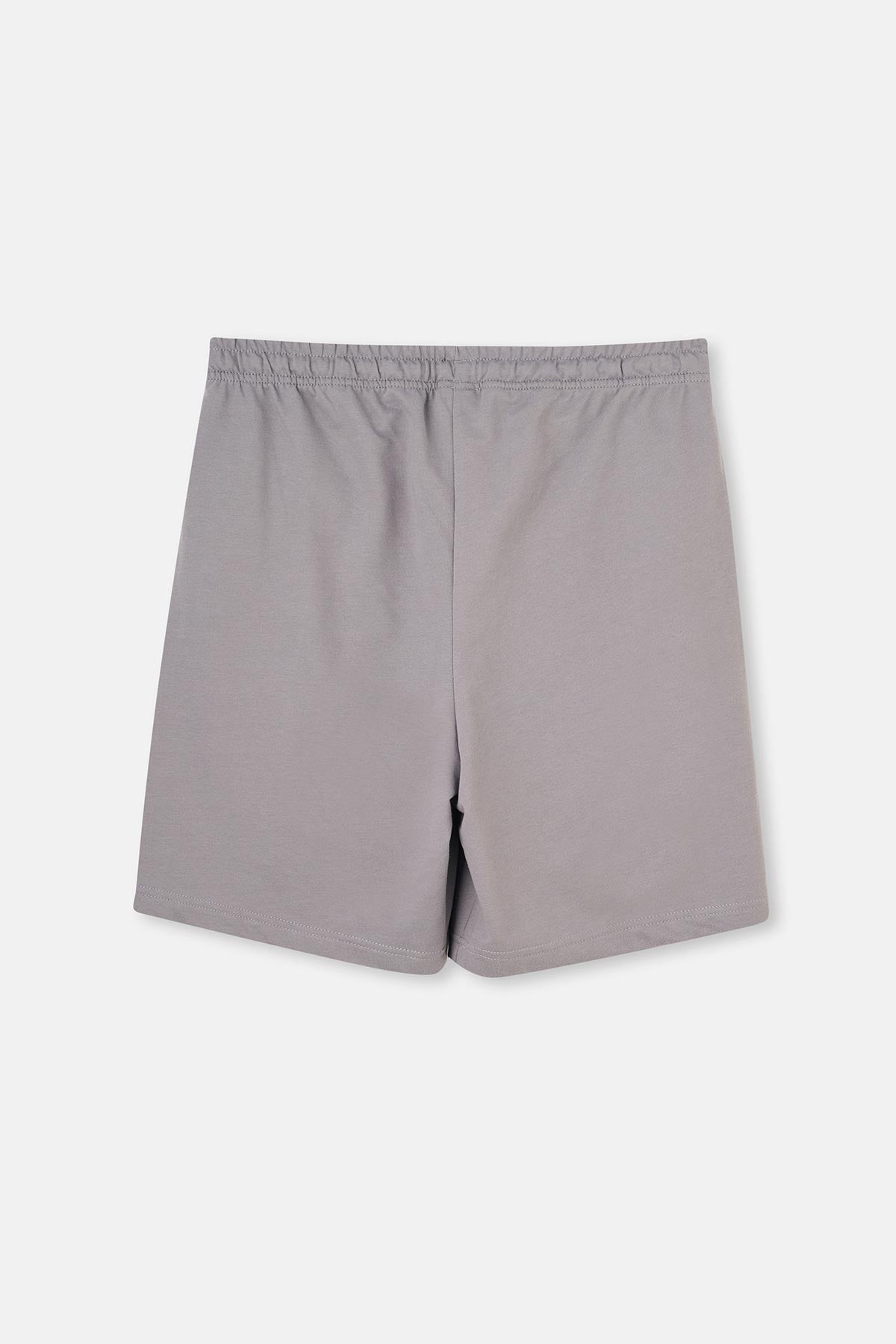 Gri Iki Iplik Cepli Şort Pijama Altı