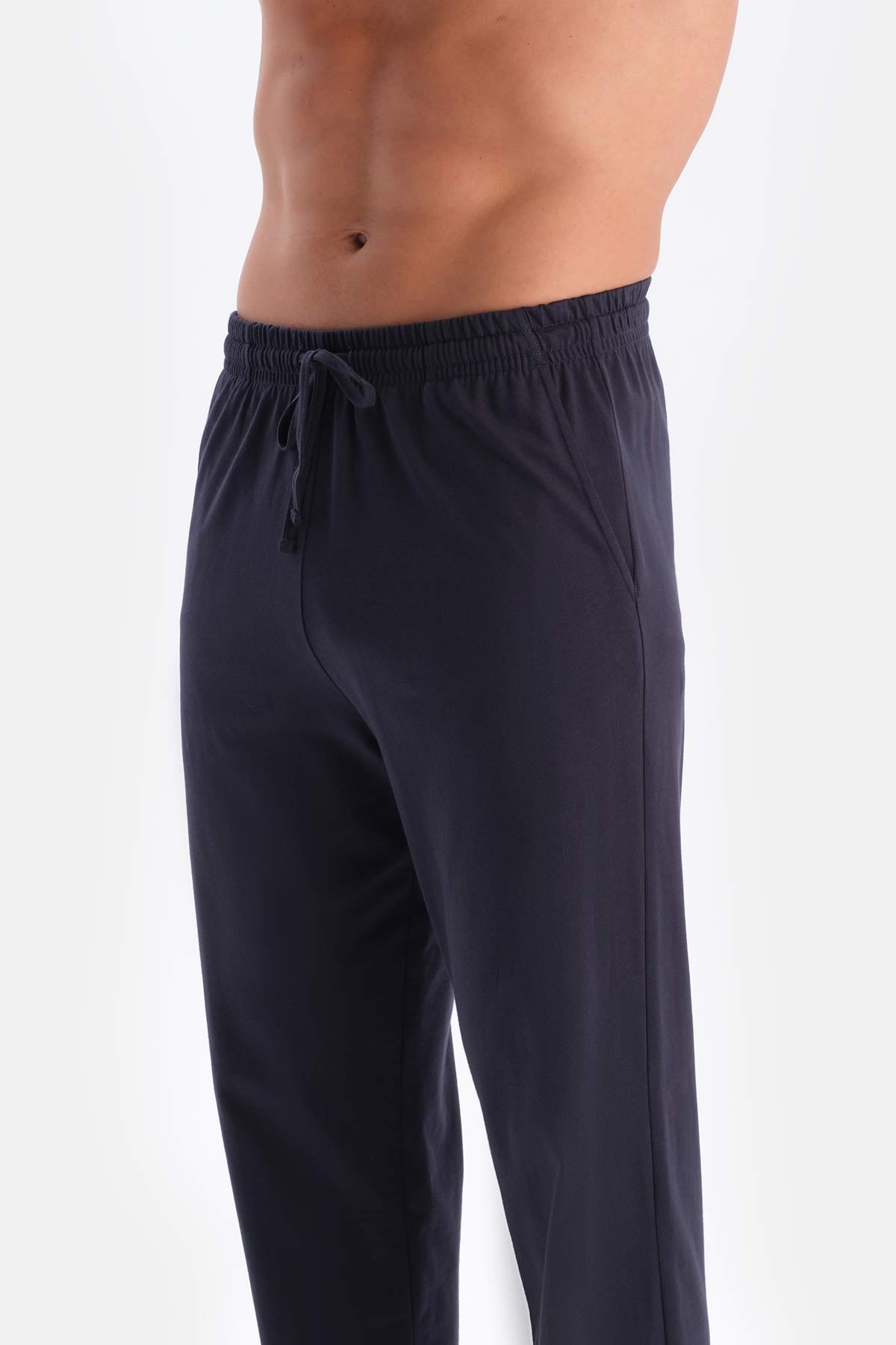 Lacivert Yarım Patlı Kısa Kollu Süprem Pijama Takımı