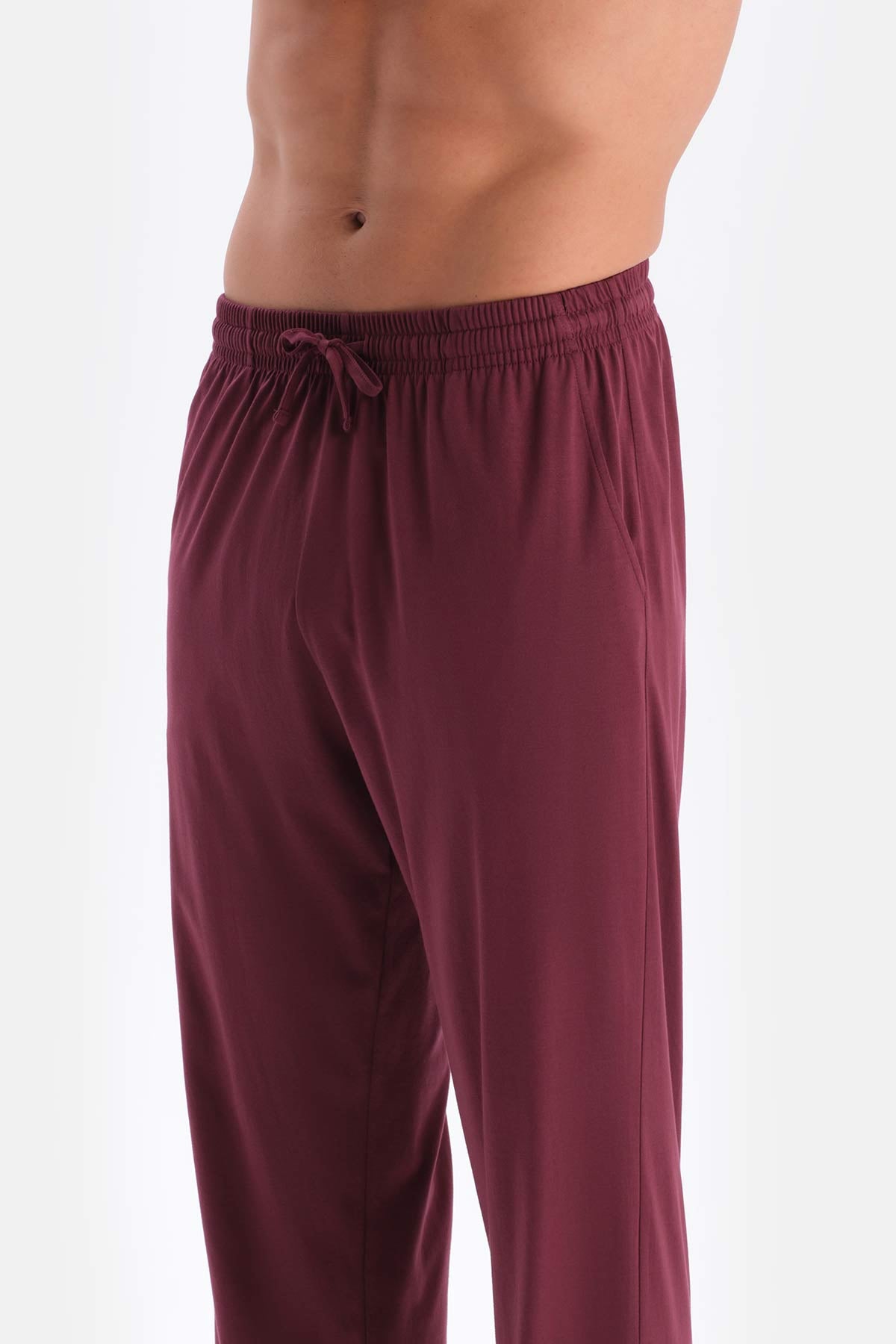 Bordeaux V-NECK LONG SLEEVE COTTON MODAL PAJAMA SET