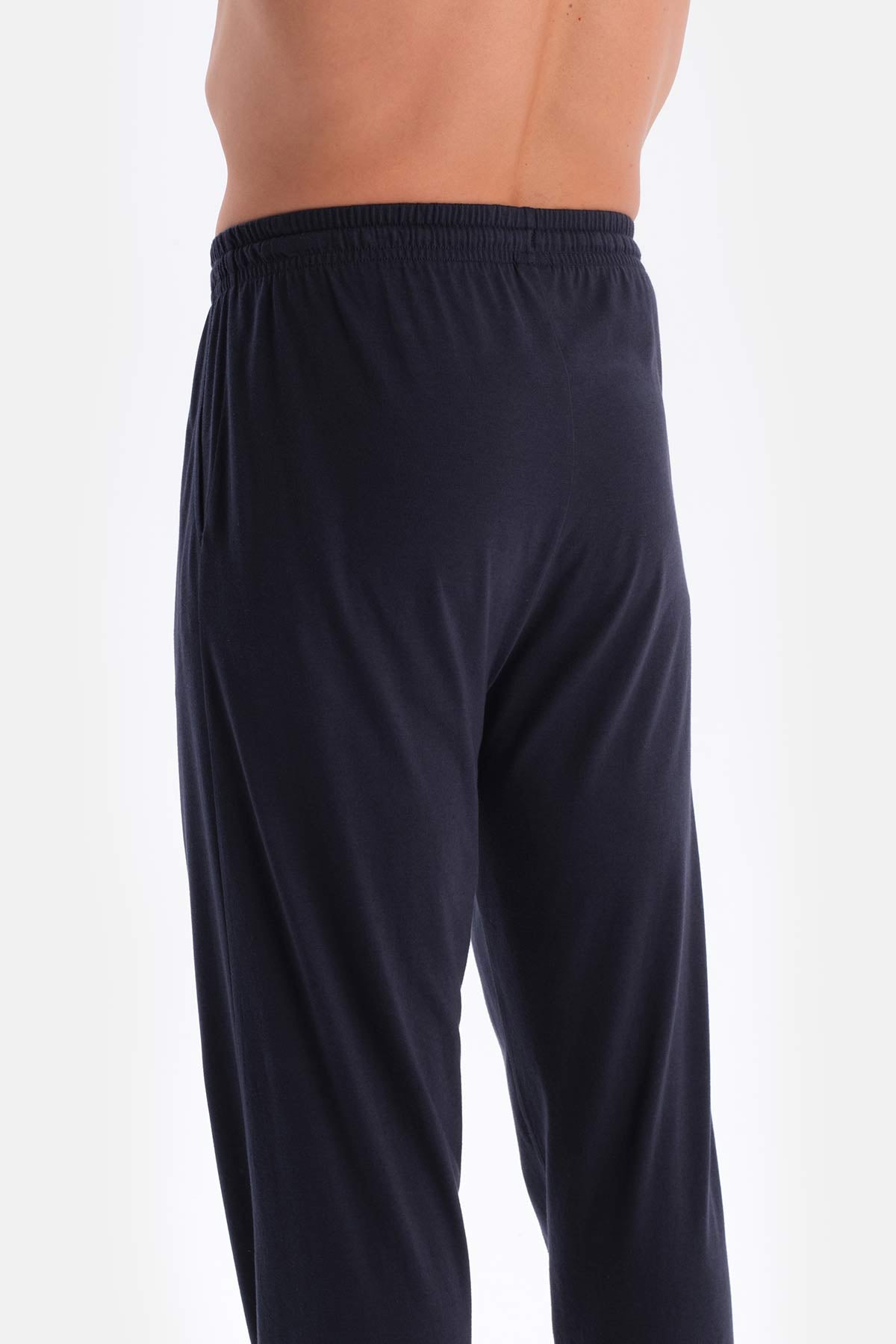Lacivert Reglan Kol Garnili Pamuk Modal Pijama Takımı