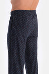 Navy PRINTED COTTON MODAL SHIRT TROUSERS PAJAMA SET